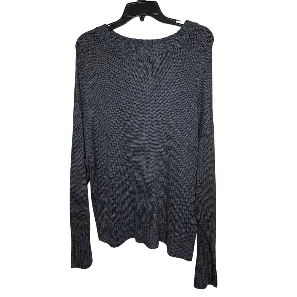 Something Navy Shimmer Long Sleeve Cozy Crew Neck Pullover Sweater Small Size 1